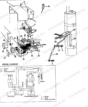 Взрыв-схема холодильника Electrolux RM212F - Схема узла Electrical equipment